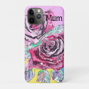 Red Rose Roses Watercolour Floral Flowers Flower iPhone 11 Pro Case