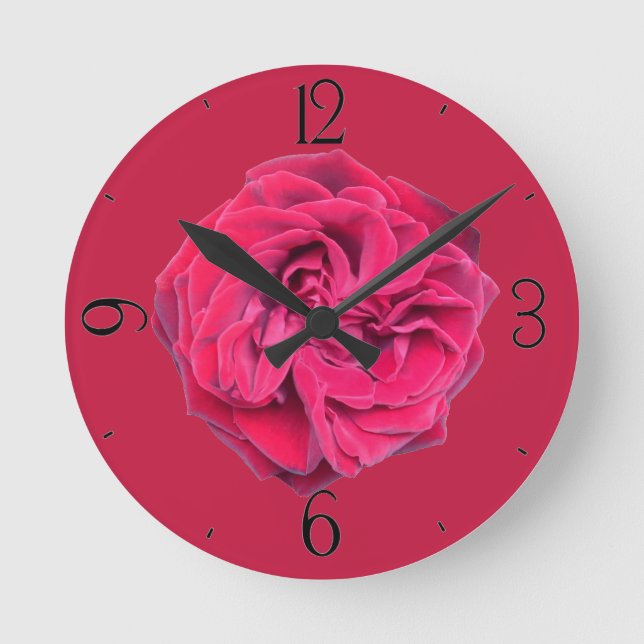Red Rose Round Clock (Front)