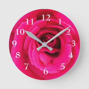 Red Rose Round Clock