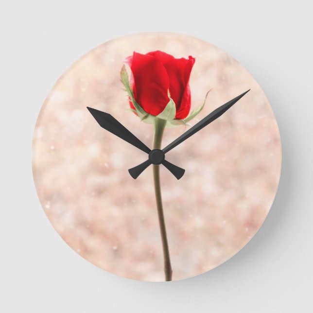 Red Rose Round Clock (Front)