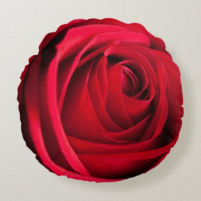 Red Rose Round Pillow (Front)