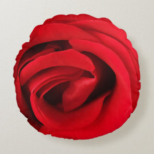 Red Rose Round Pillow
