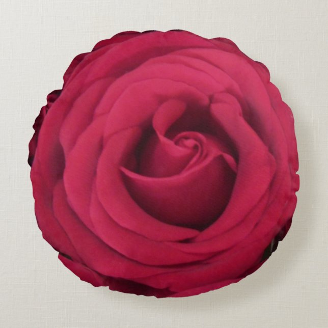 Red Rose Round Pillow (Front)