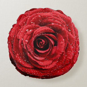 Red Rose Round Pillow