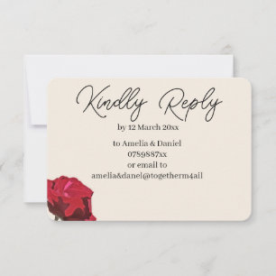 Red Rose RSVP Card