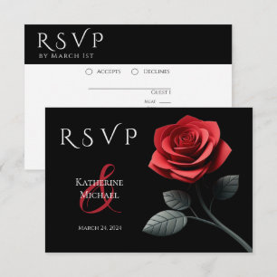 Red Rose-RSVP-Wedding- RSVP Card