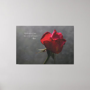 Red Rose, Rumi quote, ~ 60" x 40" - EXTRA LARGE Canvas Print