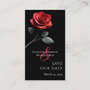 Red Rose-Save the Date- Business Card