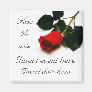 Red Rose Save the date Magnet Template