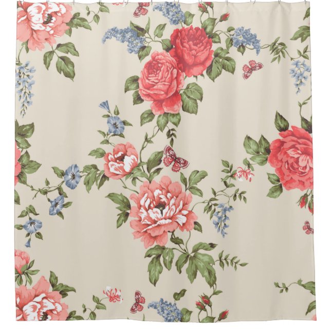 RED ROSE SEAMLESS PATTERN WITH BLUE BELLSpattern,f (Front)
