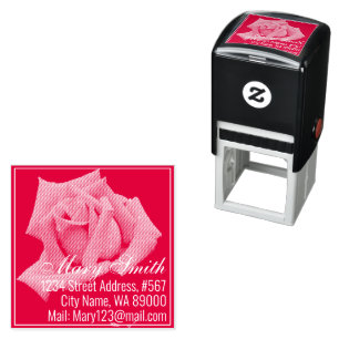 Red Rose Self-inking Stamp