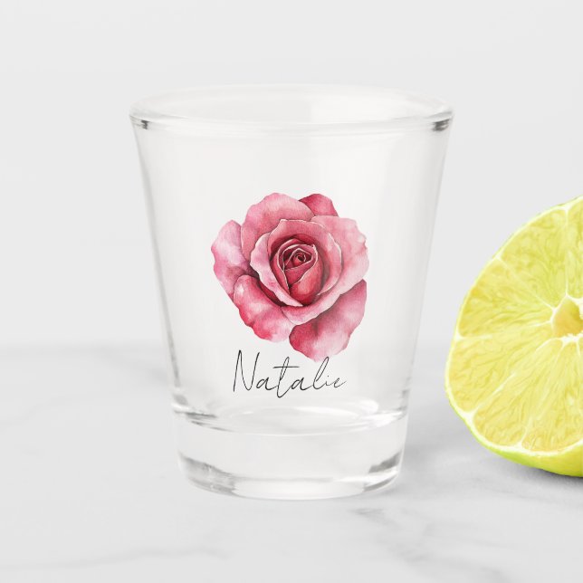 Red Rose Shot Glass (Front)