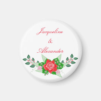 Red Rose Simple Wedding Theme Party Favour Magnet