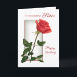 Red rose Sister Birthday Card<br><div class="desc">Birthday card for Sister with beautiful red rose</div>