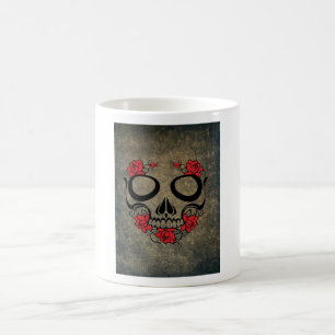 Red Rose Skull Coffee Mug