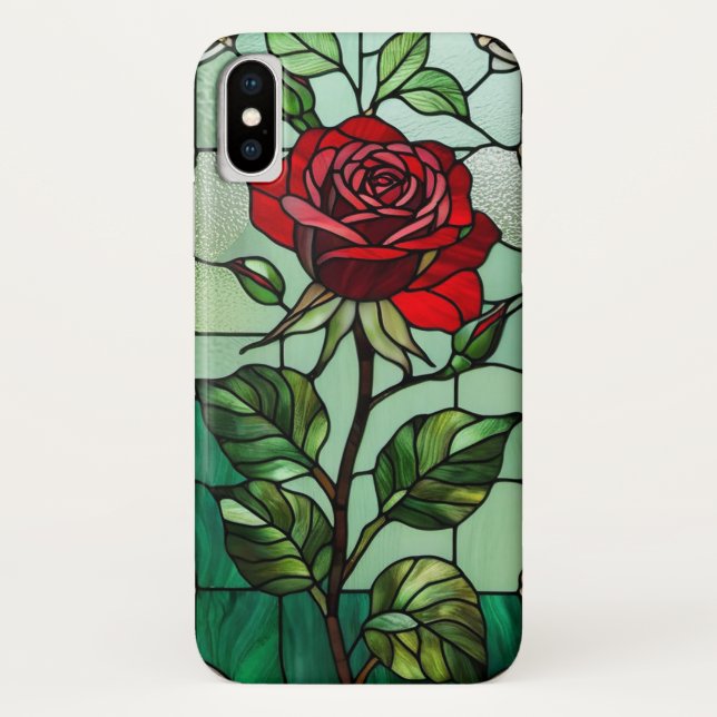 Red rose stained glass Case-Mate iPhone case (Back)