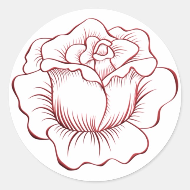 Red Rose Sticker and Envelope Seal (Front)