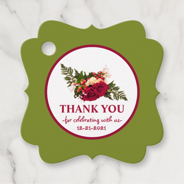 Red Rose Swagger Favour Tags (Front)