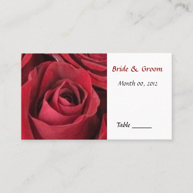 Red Rose Table Place Card (Front)