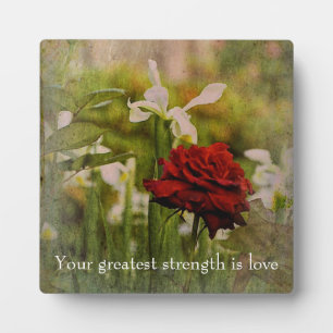 Red Rose Tabletop Plaque with Easel