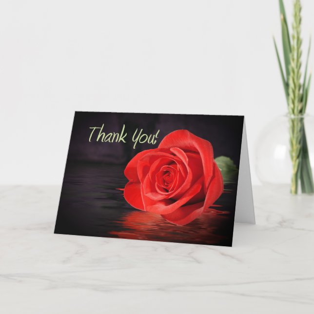 Red Rose Thank You Card (Front)