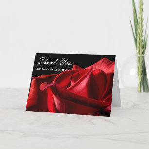 Red Rose Thank You Note Card