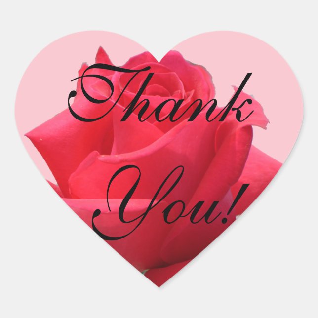 Red Rose Thank You Sticker (Front)