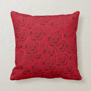 Red rose throw pillow