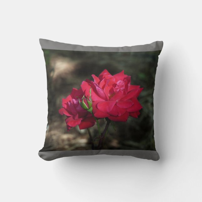 Red Rose Throw Pillow (Front)