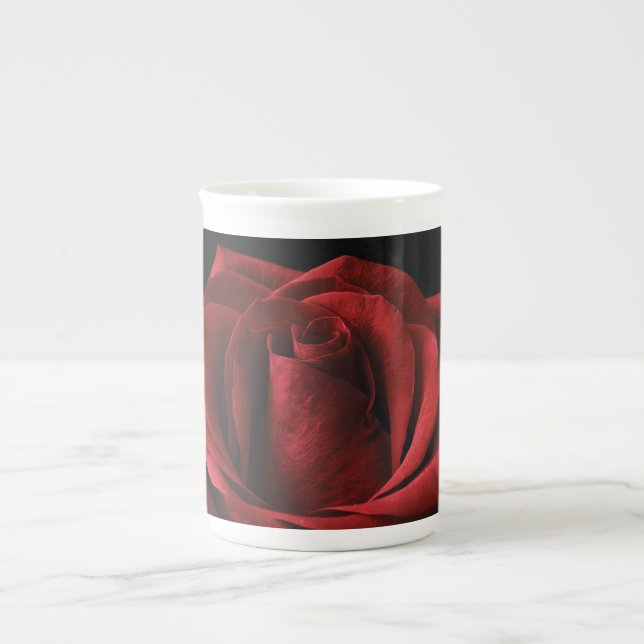 Red rose throw pillow bone china mug (Front)