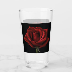 Red rose throw pillow glass
