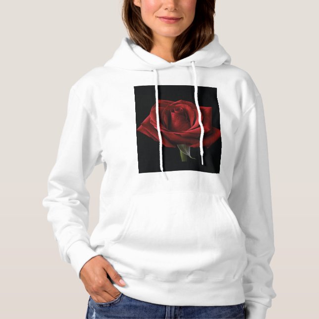 Red rose throw pillow hoodie (Front)
