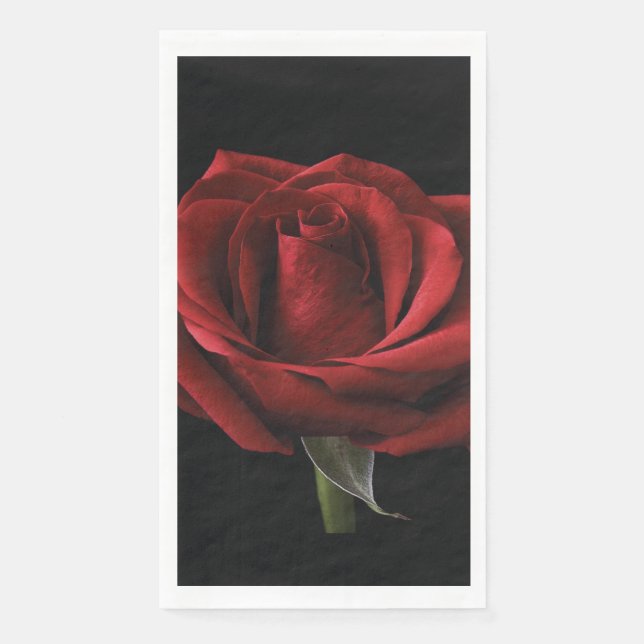 Red rose throw pillow napkin (Front)