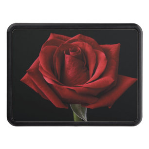 Red rose throw pillow trailer hitch cover