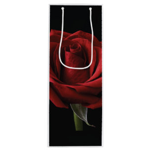 Red rose throw pillow wine gift bag