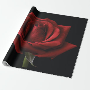 Red rose throw pillow wrapping paper