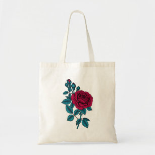 Red rose tote bag