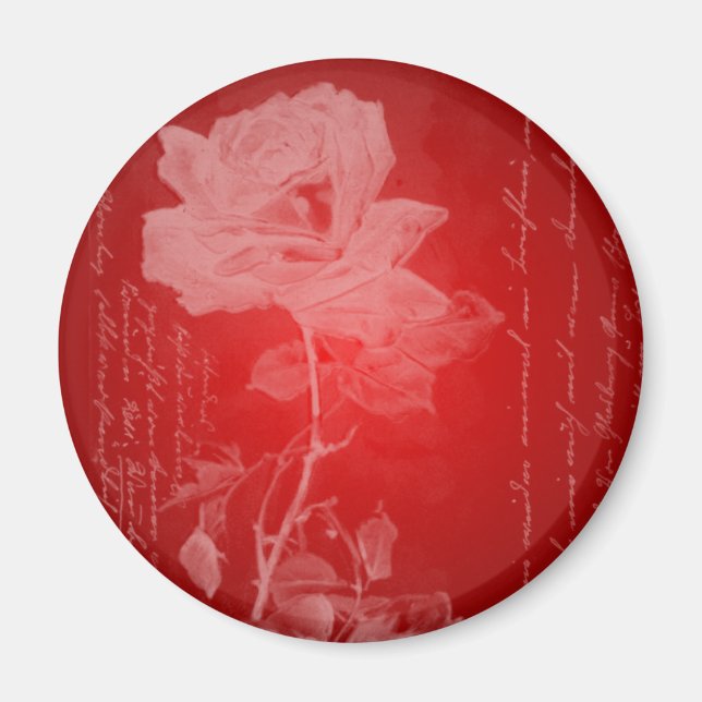 Red Rose Valentine Magnet (Front)