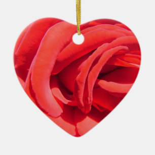 Red rose valentine ornament. ceramic ornament