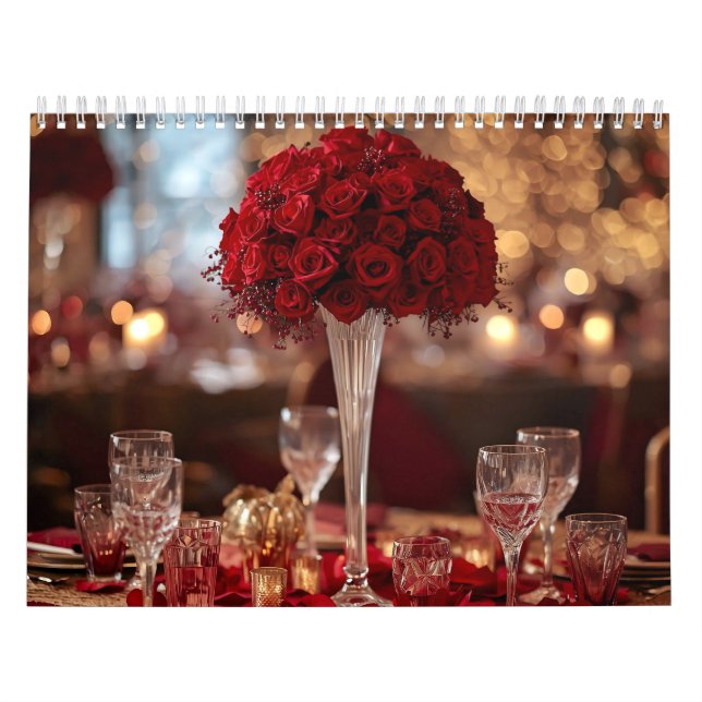 Red Rose Valentine Romantic Wall Desk   Calendar (Cover)