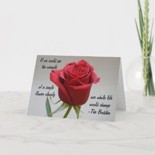 Red Rose Valentine-with Buddha quote Holiday Card