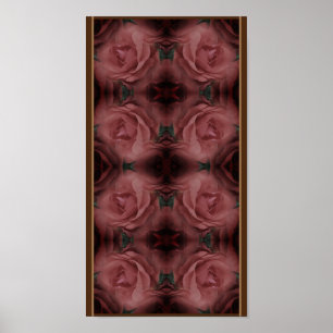 Red Rose Vintage Flower Art Pattern Poster