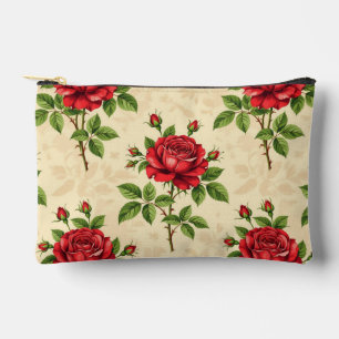 Red rose vintage pattern accessory pouch