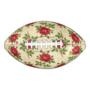 Red rose vintage pattern football