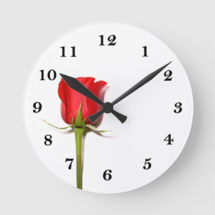 Red Rose Wall Clock