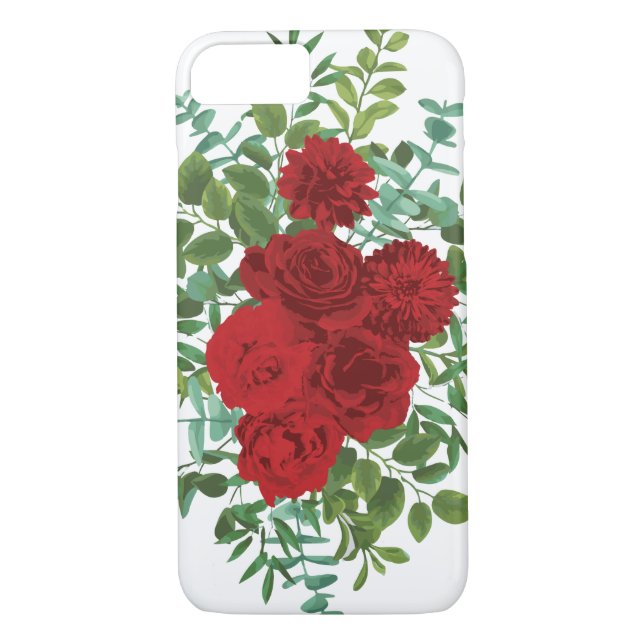 Red Rose Wedding Elegant Classic Case-Mate iPhone Case (Back)