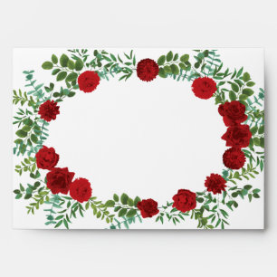 Red Rose Wedding Elegant Classic Envelope
