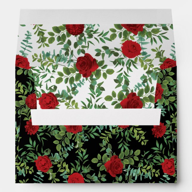 Red Rose Wedding Envelope (Back (Bottom))