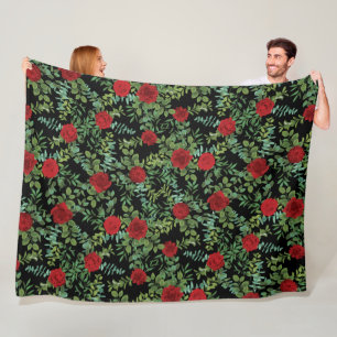 Red Rose Wedding Fleece Blanket