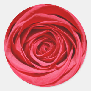 Red Rose Wedding Flowers Glossy Floral Patterns Classic Round Sticker